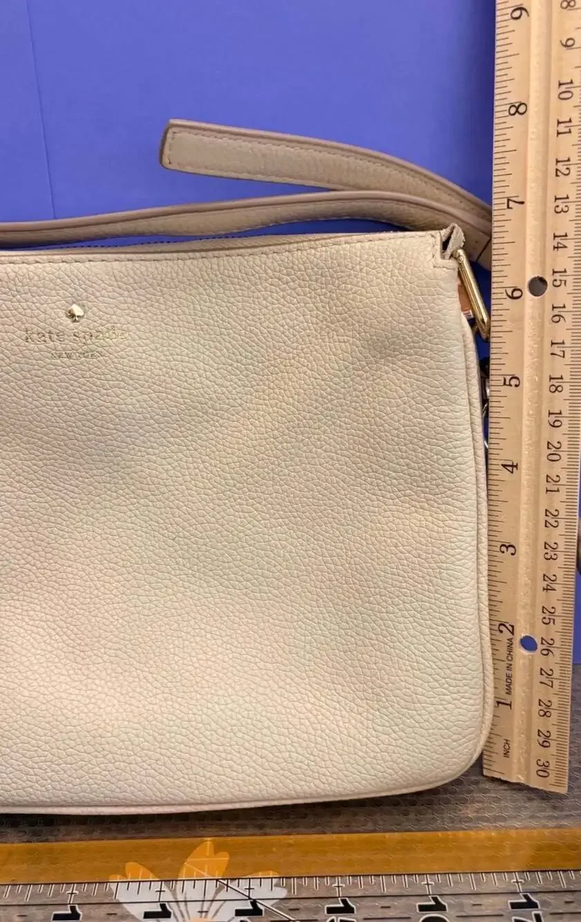 Kate Spade Bailey Textured Pebbled Leather Crossbody Bag in Buttermilk